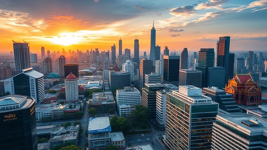 Digital nomad working remotely in Bangkok with reliable eSIM internet connectivity