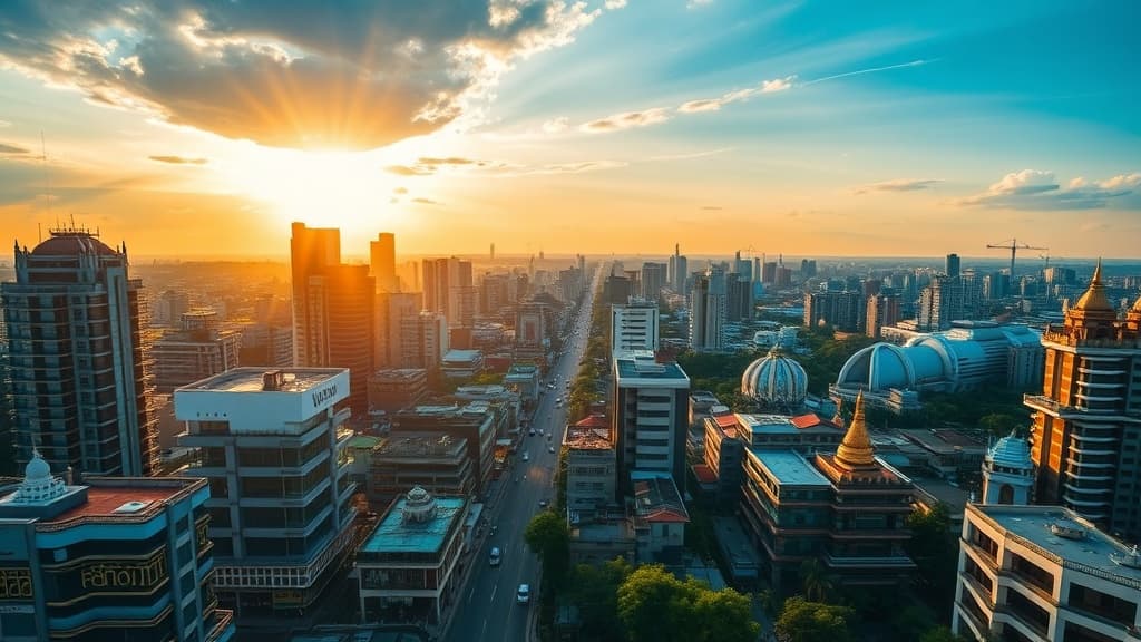 Digital nomad working remotely in Yangon with reliable eSIM internet connectivity